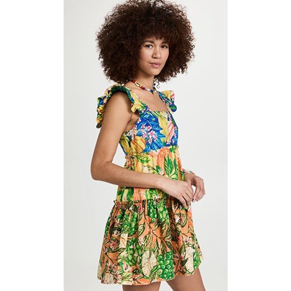 Farm Rio Caipirinha Tiered Cotton Minidress - Picture 3 of 10
